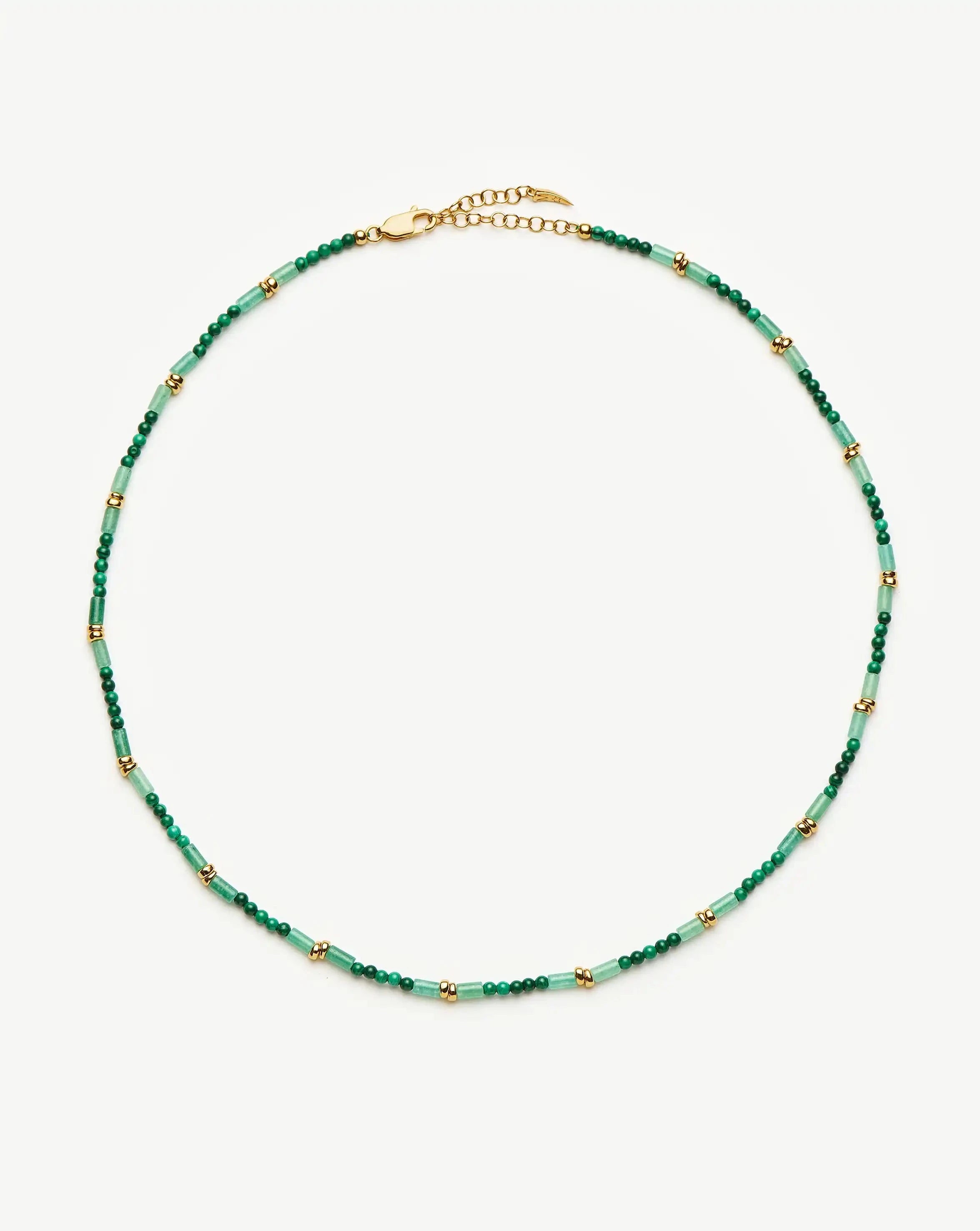 Beaded Gemstone Choker | 18ct Gold Plated/Mojito Green Necklaces Missoma 