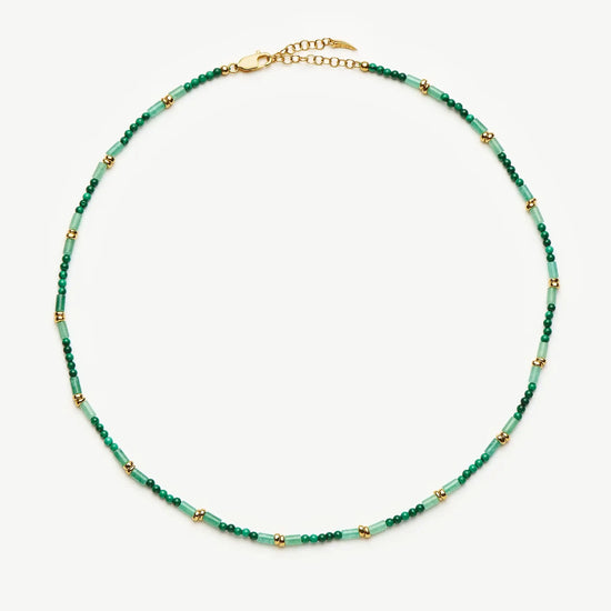 Beaded Gemstone Choker | 18ct Gold Plated/Mojito Green Necklaces Missoma 