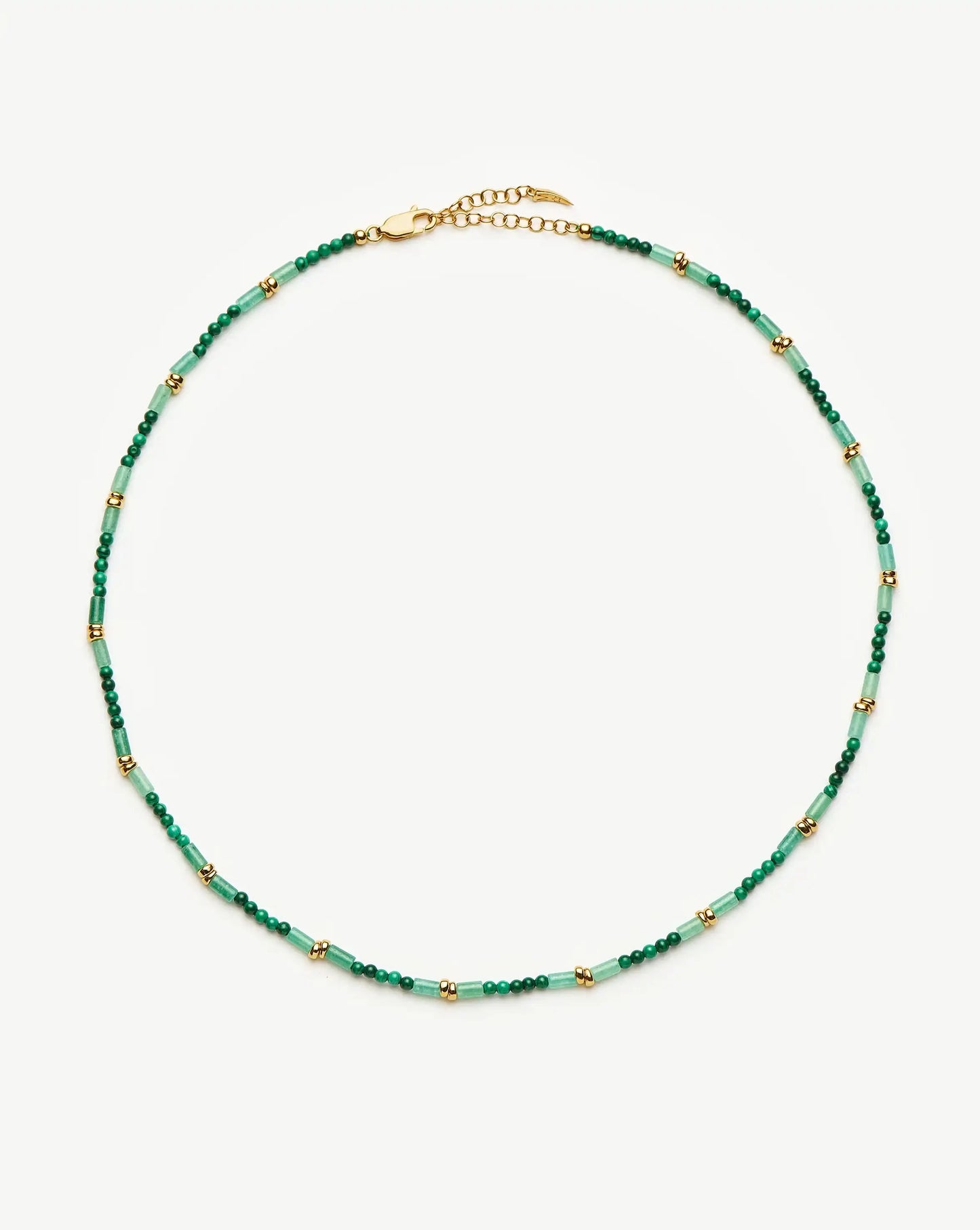 Beaded Gemstone Choker | 18ct Gold Plated/Mojito Green Necklaces Missoma 