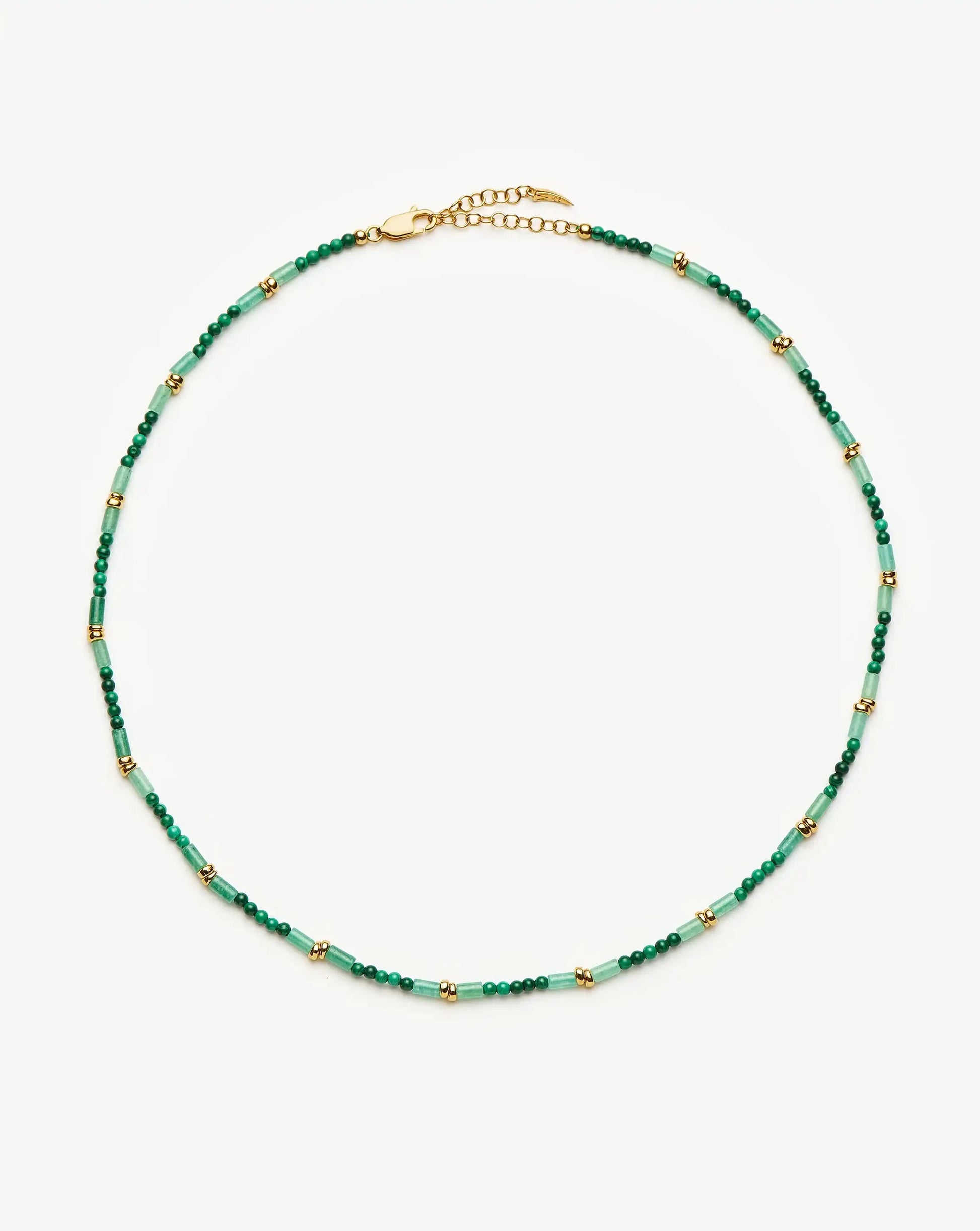 Beaded Gemstone Choker | 18ct Gold Plated/Mojito Green Necklaces Missoma 