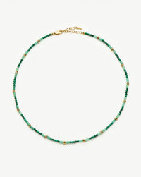 Beaded Gemstone Choker | 18ct Gold Plated/Mojito Green Necklaces Missoma 
