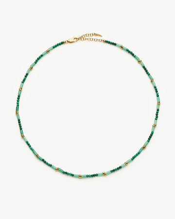 Beaded Gemstone Choker | 18ct Gold Plated/Mojito Green Necklaces Missoma 