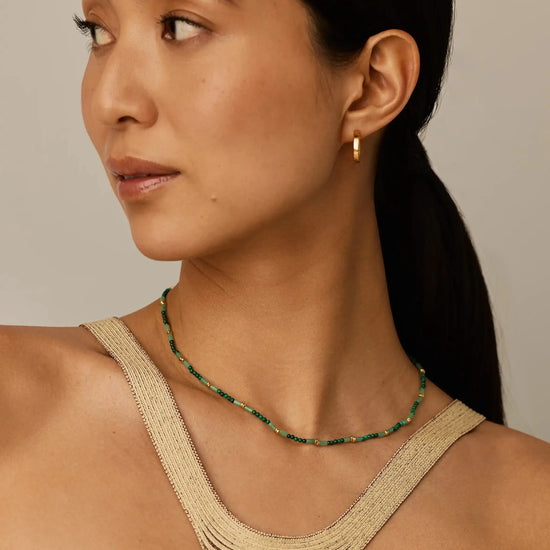 Beaded Gemstone Choker | 18ct Gold Plated/Mojito Green Necklaces Missoma 