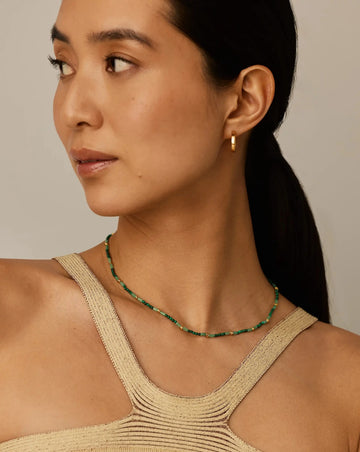 Beaded Gemstone Choker | 18ct Gold Plated/Mojito Green Necklaces Missoma 