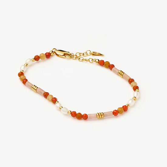 Beaded Gemstone & Pearl Bracelet | 18ct Gold Plated/Paloma Pink Bracelets Missoma 