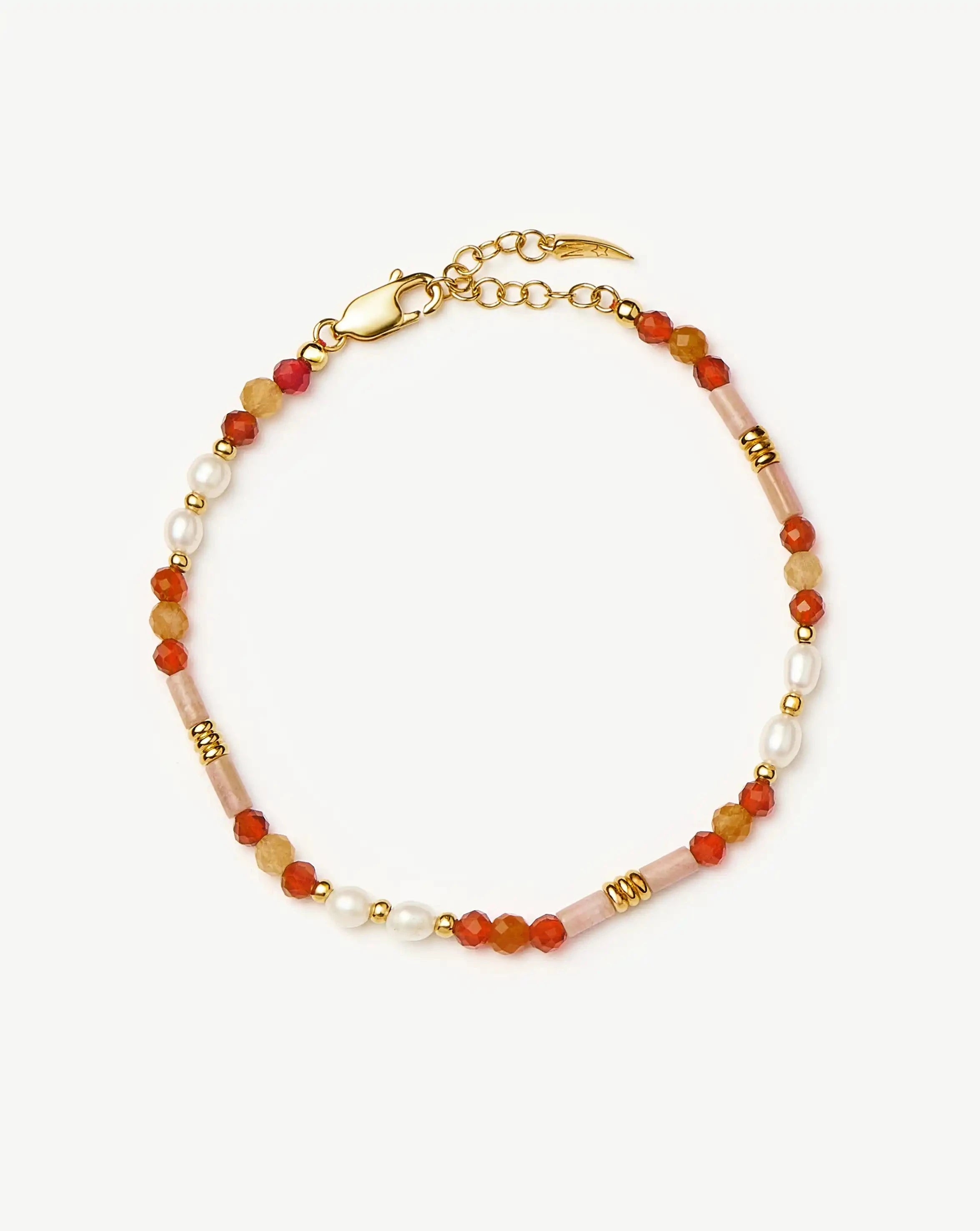 Beaded Gemstone & Pearl Bracelet | 18ct Gold Plated/Paloma Pink Bracelets Missoma 