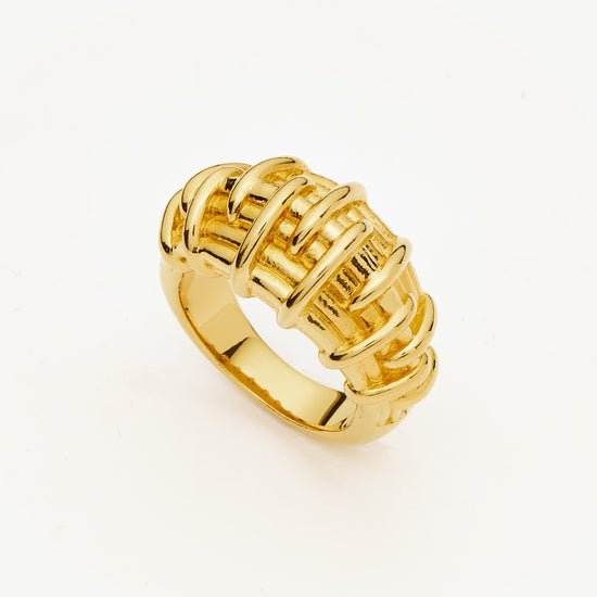 Bombe Raffia Ring | 18ct Gold Plated Rings Missoma 