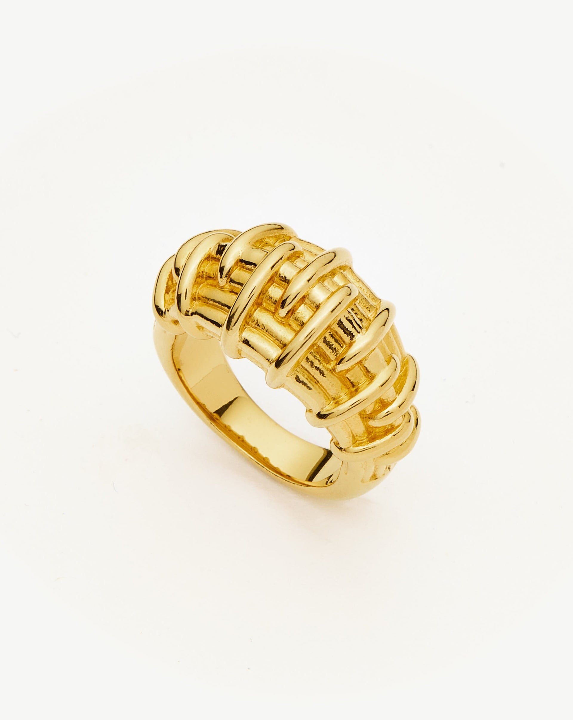 Bombe Raffia Ring 18ct Plated
