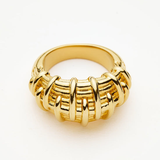 Bombe Raffia Ring | 18ct Gold Plated Rings Missoma 