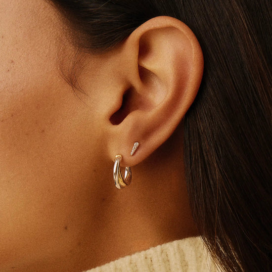 Celestial Pave Spike Stud Earrings | Gold/Cubic Zirconia Earrings Missoma 