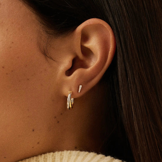 Celestial Pave Spike Stud Earrings | Gold/Cubic Zirconia Earrings Missoma 