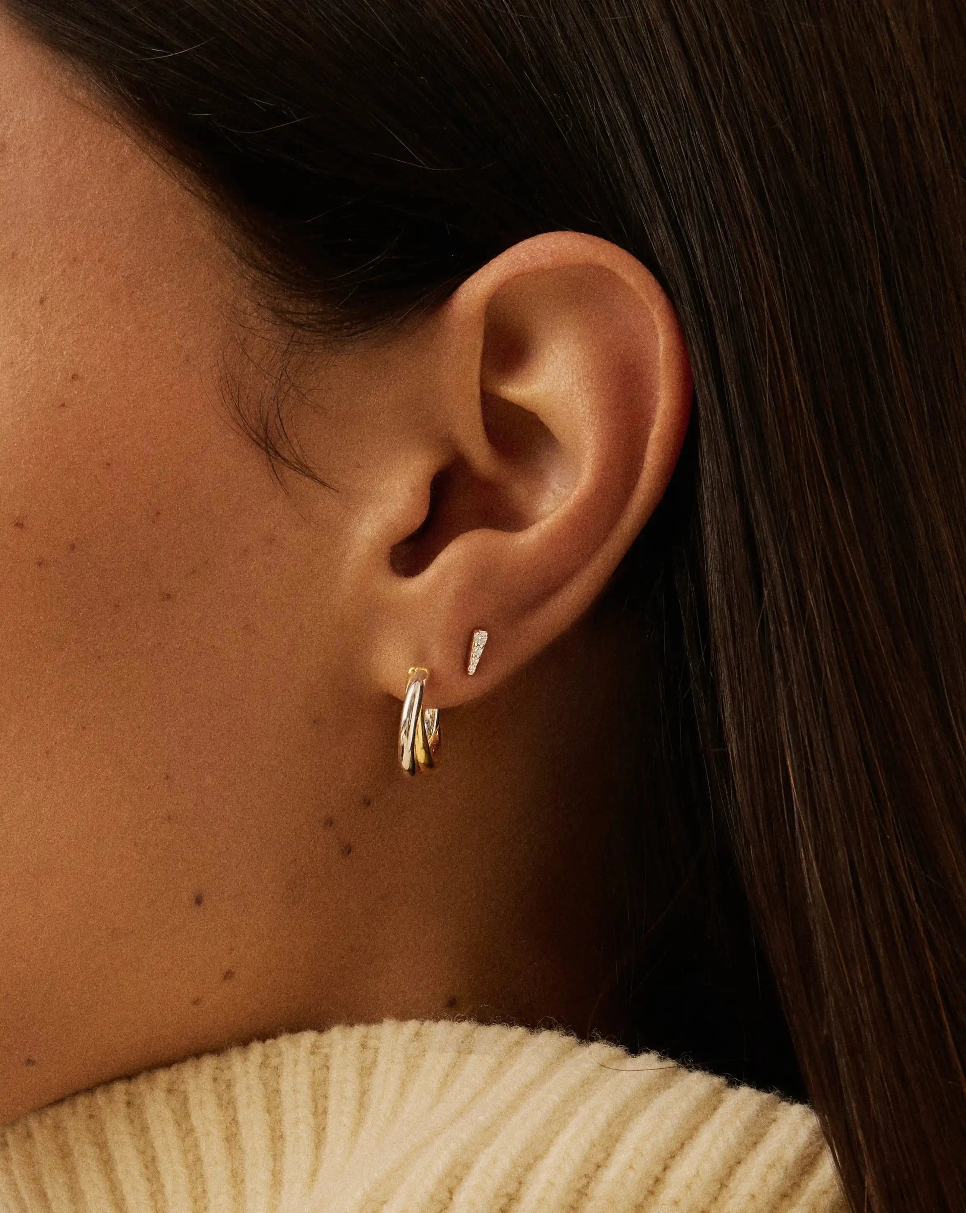 Celestial Pave Spike Stud Earrings | Gold/Cubic Zirconia Earrings Missoma 