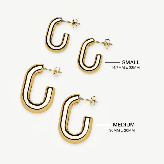 Chubby Oval Medium Hoop Earrings | 18ct Gold Plated Earrings Missoma 
