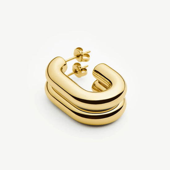 Chubby Oval Medium Hoop Earrings | 18ct Gold Plated Earrings Missoma 