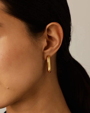 Chubby Oval Medium Hoop Earrings | 18ct Gold Plated Earrings Missoma 