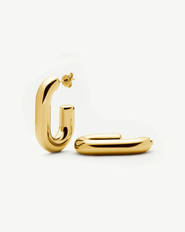 Chubby Oval Medium Hoop Earrings | 18ct Gold Plated Earrings Missoma 