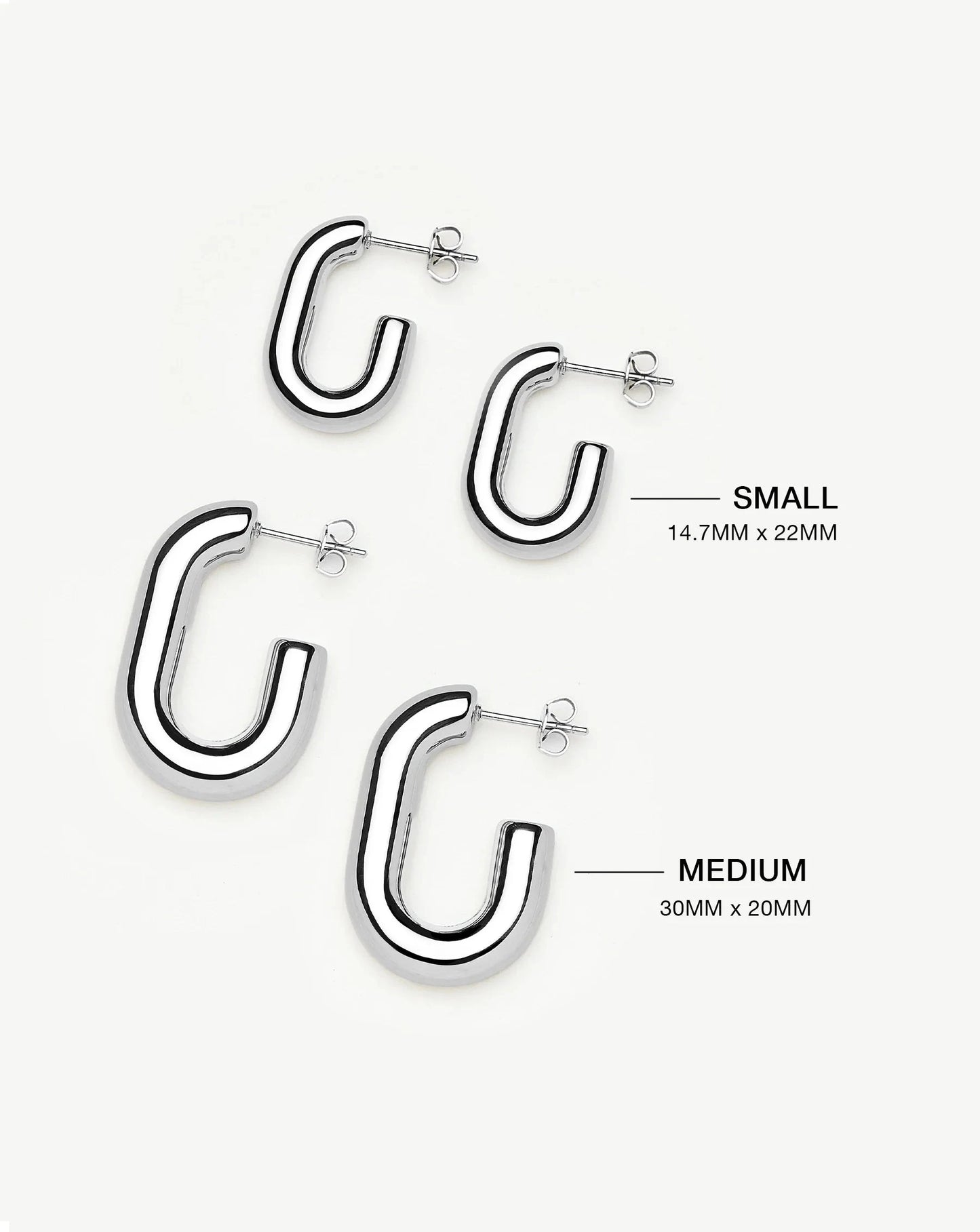 Chubby Oval Medium Hoop Earrings | Platinum Plated Earrings Missoma 