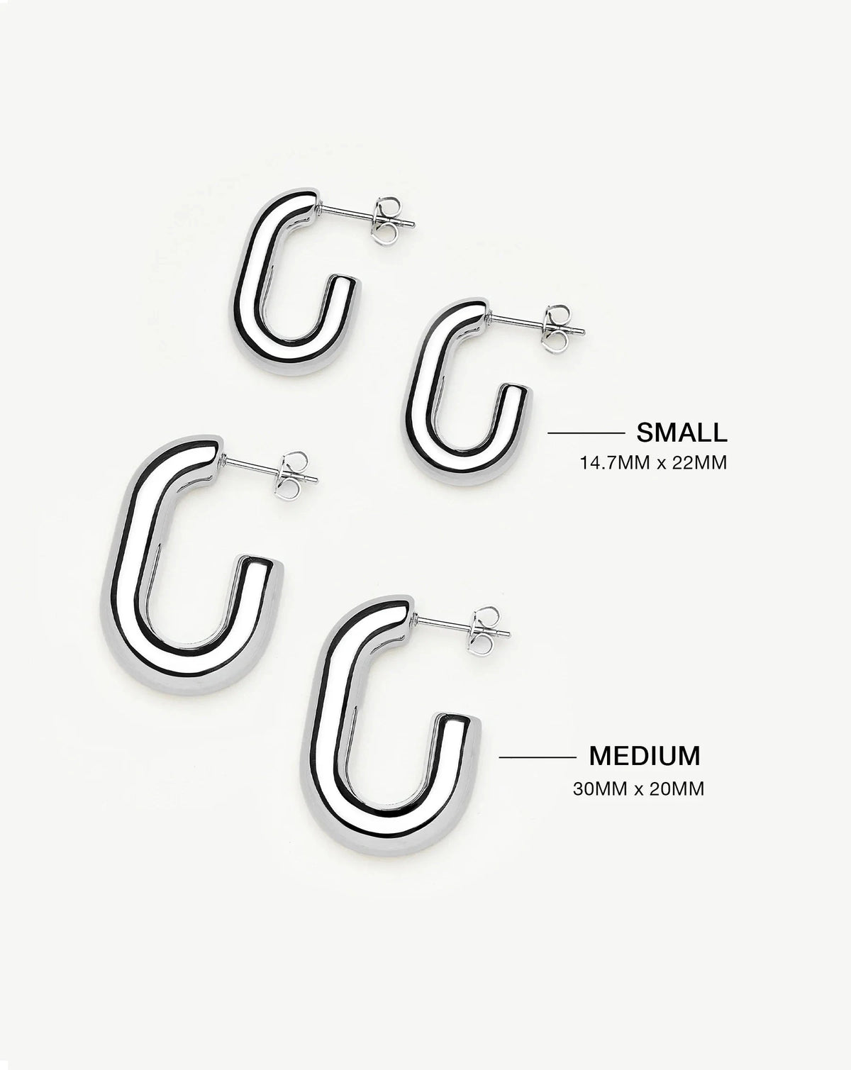 Chubby Oval Medium Hoop Earrings | Platinum Plated Earrings Missoma 