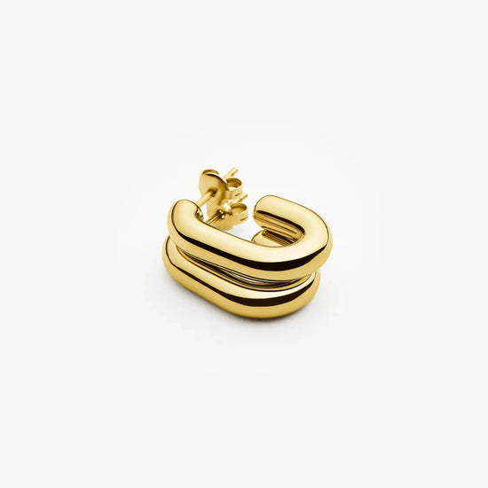 Chubby Oval Small Hoop Earrings | 18ct Gold Plated Earrings Missoma 