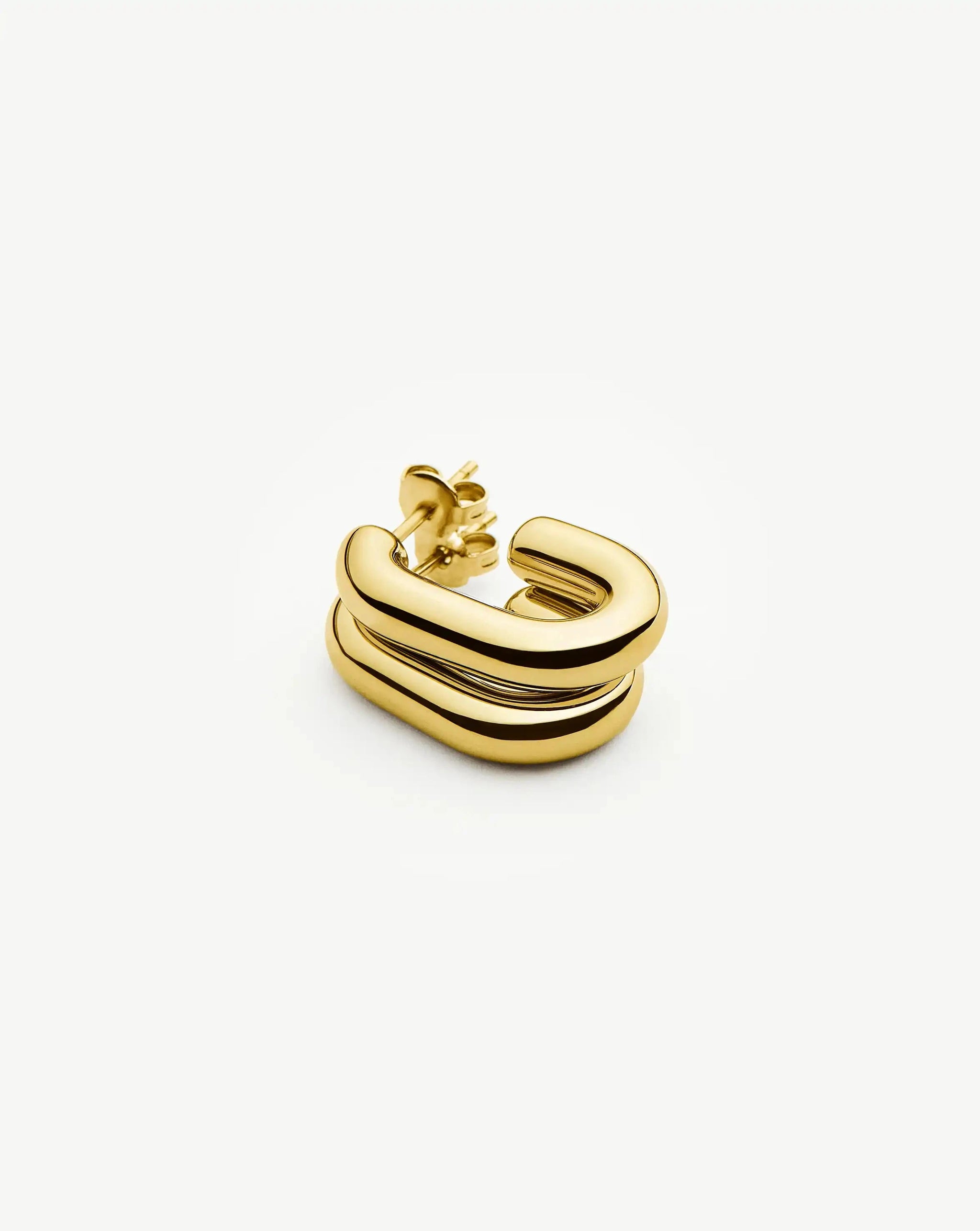Chubby Oval Small Hoop Earrings | 18ct Gold Plated Earrings Missoma 