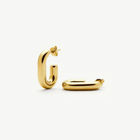 Chubby Oval Small Hoop Earrings | 18ct Gold Plated Earrings Missoma 