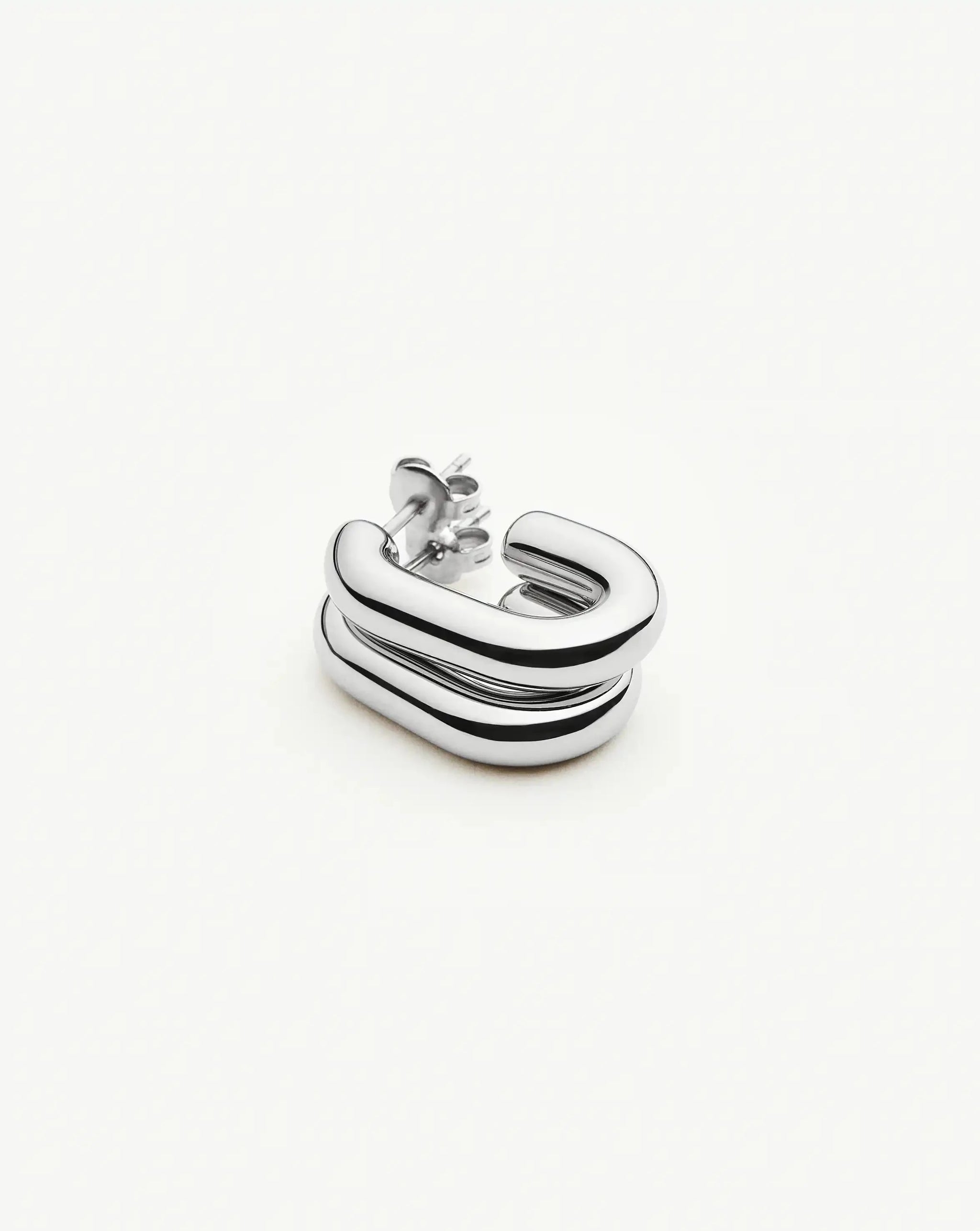 Chubby Oval Small Hoop Earrings | Platinum Plated Earrings Missoma 