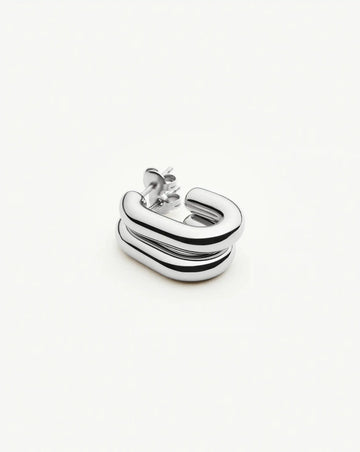 Chubby Oval Small Hoop Earrings | Platinum Plated Earrings Missoma 