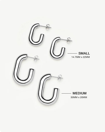 Chubby Oval Small Hoop Earrings | Platinum Plated Earrings Missoma 