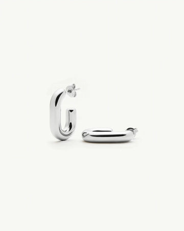 Chubby Oval Small Hoop Earrings | Platinum Plated Earrings Missoma 