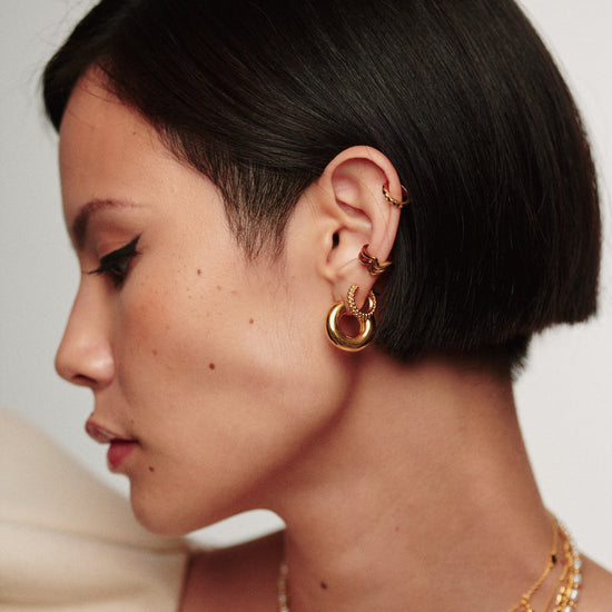 Chubby Small Hoop Earrings | 18ct Gold Vermeil Earrings Missoma 