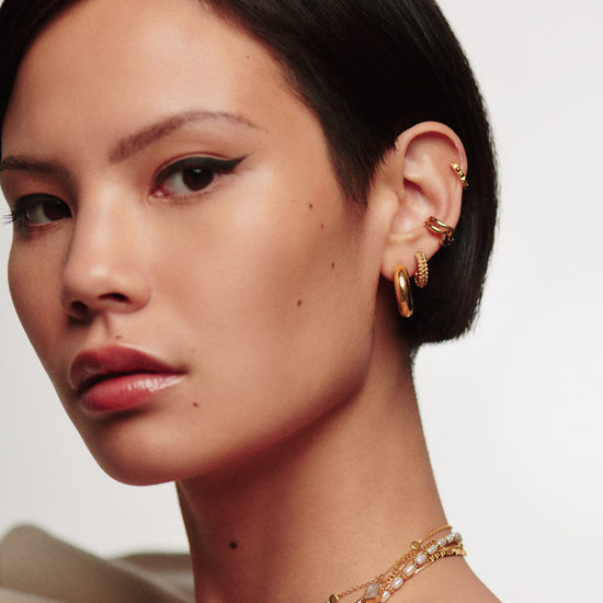 Chubby Small Hoop Earrings | 18ct Gold Vermeil Earrings Missoma 