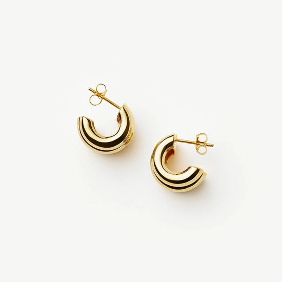 Chubby Triple Small Hoop Earrings | 18ct Gold Plated Earrings Missoma 