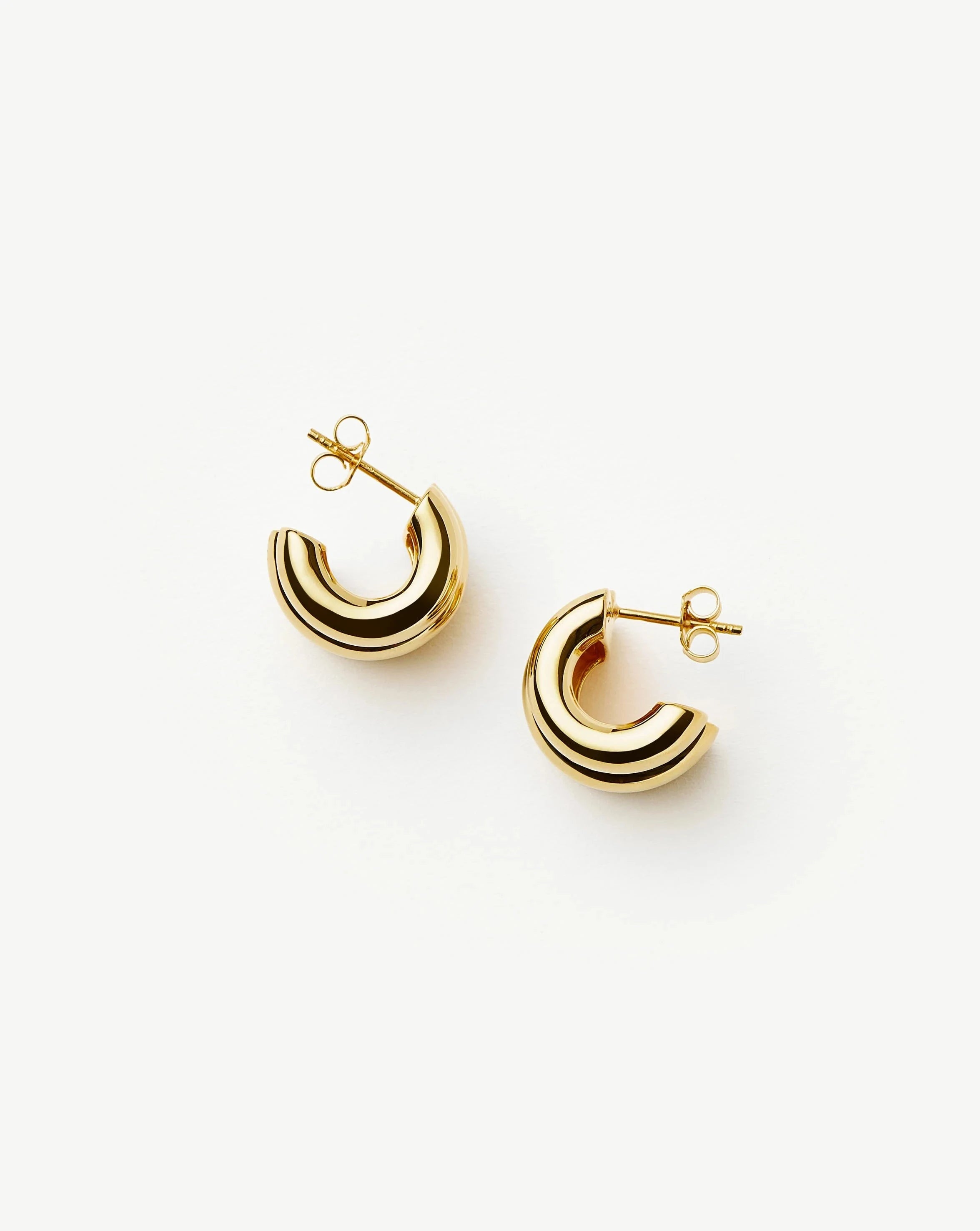 Chubby Triple Small Hoop Earrings | 18ct Gold Plated Earrings Missoma 