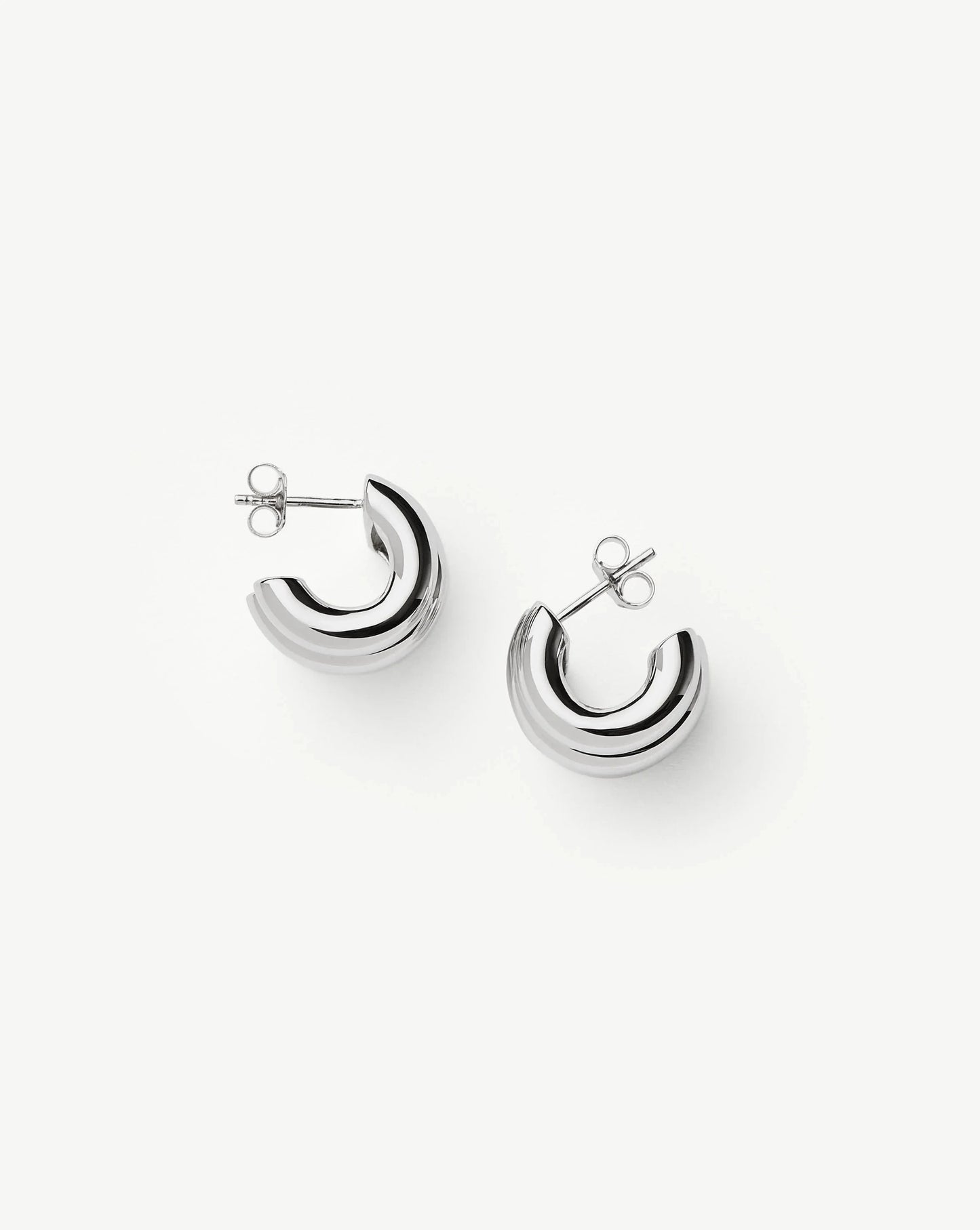 Chubby Triple Small Hoop Earrings | Silver Plated Earrings Missoma 