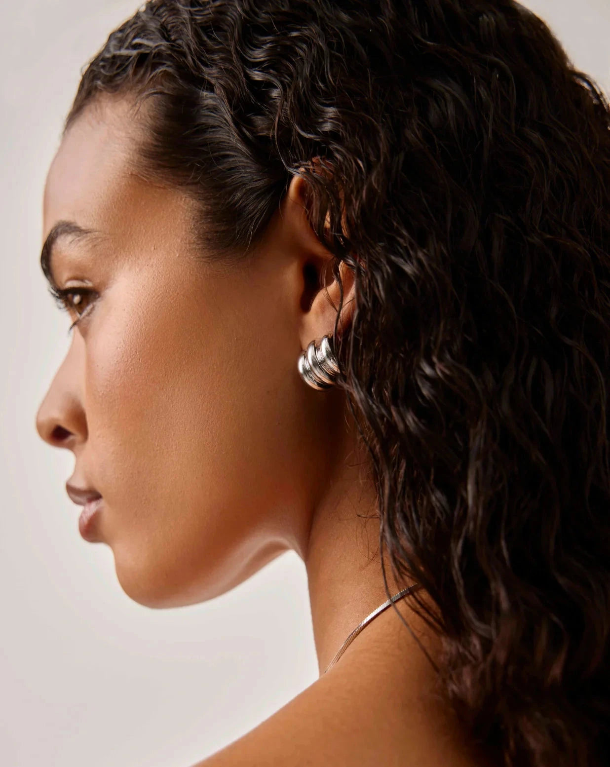 Chubby Triple Small Hoop Earrings | Silver Plated Earrings Missoma 