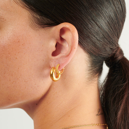 Chubby Tunnel Small Hoop Earrings | 18ct Gold Plated Earrings Missoma 