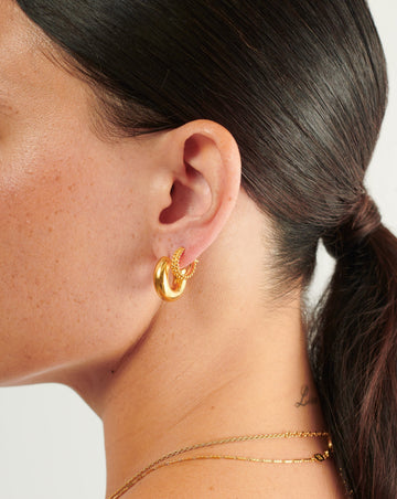 Chubby Tunnel Small Hoop Earrings | 18ct Gold Plated Earrings Missoma 