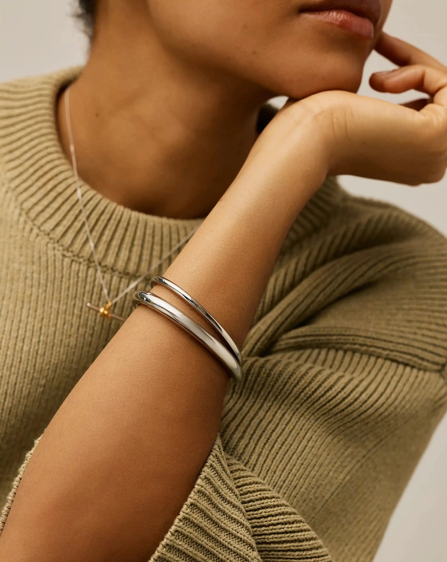 Chunky Bangle Set | Platinum Plated Bracelets Missoma 