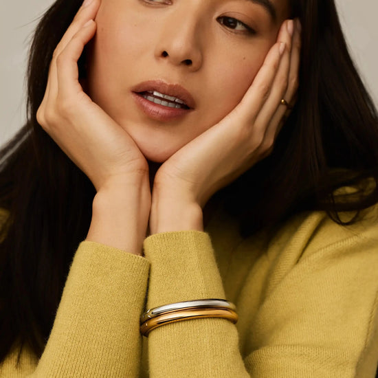 Chunky Round Hinged Bangle | 18ct Gold Plated Bracelets Missoma 