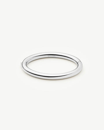 Chunky Round Hinged Bangle | Platinum Plated Bracelets Missoma 