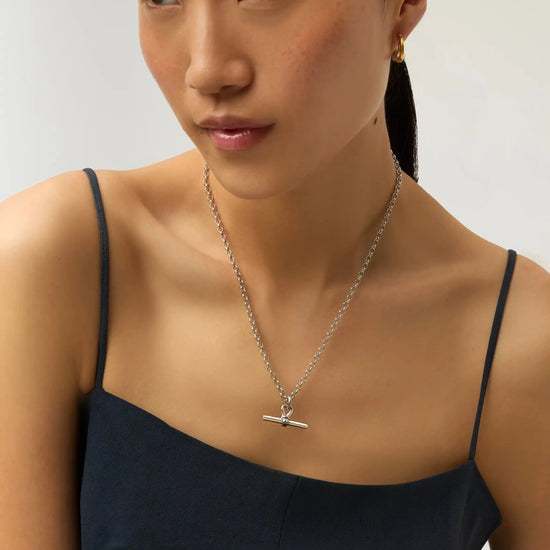 Bar Chain Chunky T-Bar Chain Necklace | Silver Plated | Missoma UK