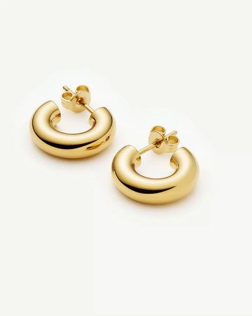 Classic Chubby Small Hoop Earrings | 18ct Gold Plated Earrings Missoma 