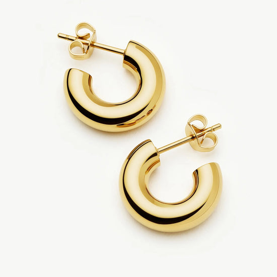Classic Chubby Small Hoop Earrings | 18ct Gold Plated Earrings Missoma 