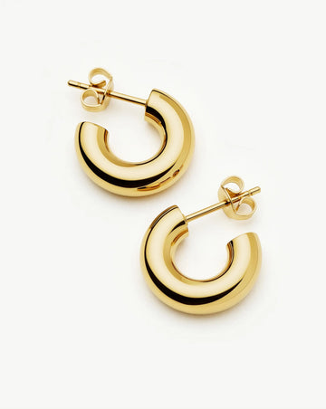 Classic Chubby Small Hoop Earrings | 18ct Gold Plated Earrings Missoma 