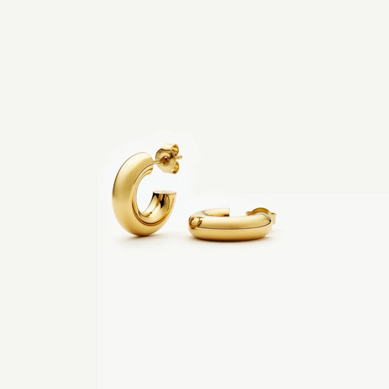 Classic Chubby Small Hoop Earrings | 18ct Gold Plated Earrings Missoma 