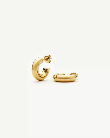 Classic Chubby Small Hoop Earrings | 18ct Gold Plated Earrings Missoma 