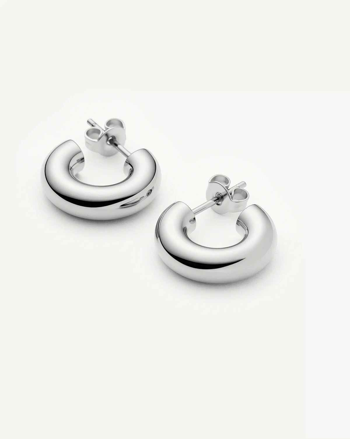 Classic Chubby Small Hoop Earrings | Platinum Plated Earrings Missoma 