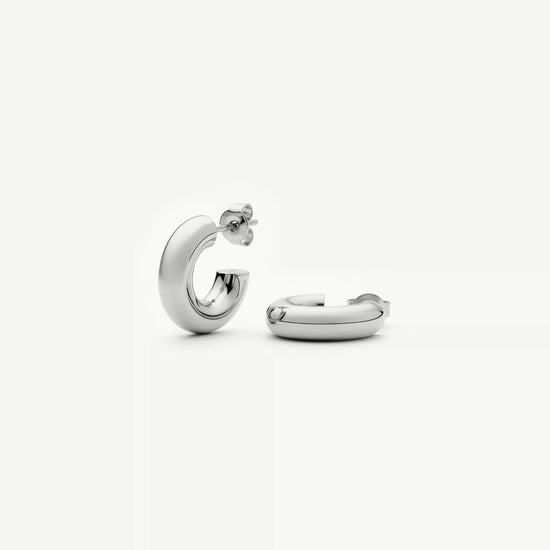 Classic Chubby Small Hoop Earrings | Platinum Plated Earrings Missoma 