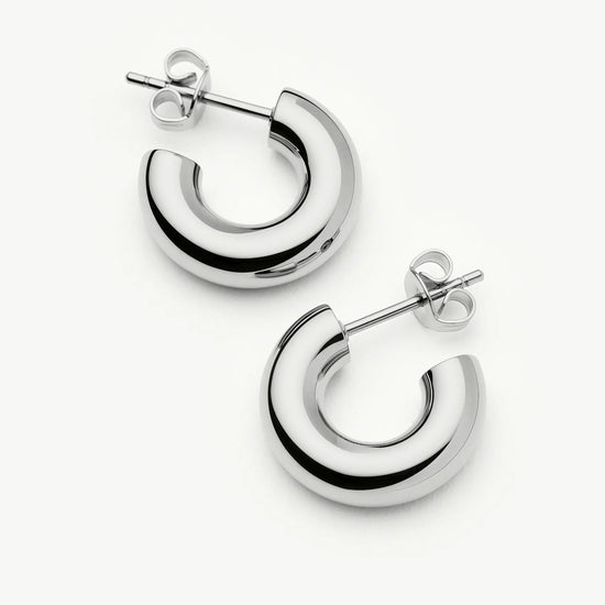 Classic Chubby Small Hoop Earrings | Platinum Plated Earrings Missoma 