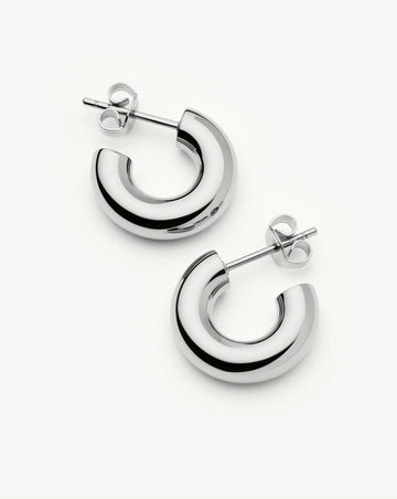Classic Chubby Small Hoop Earrings | Platinum Plated Earrings Missoma 